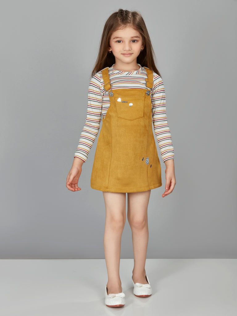 Peppermint Girls Striped Dungaree with Top 15067 1