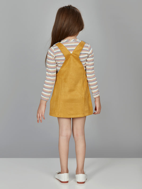 Girls Striped Dungaree with Top 15067