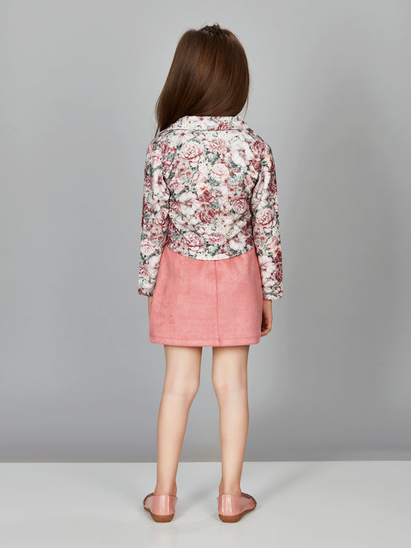 Girls Floral Print Dress with Jacket 16255