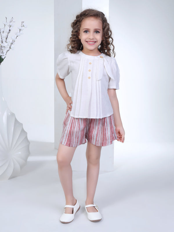 Girls Yarn Dyed Top with Shorts 16822