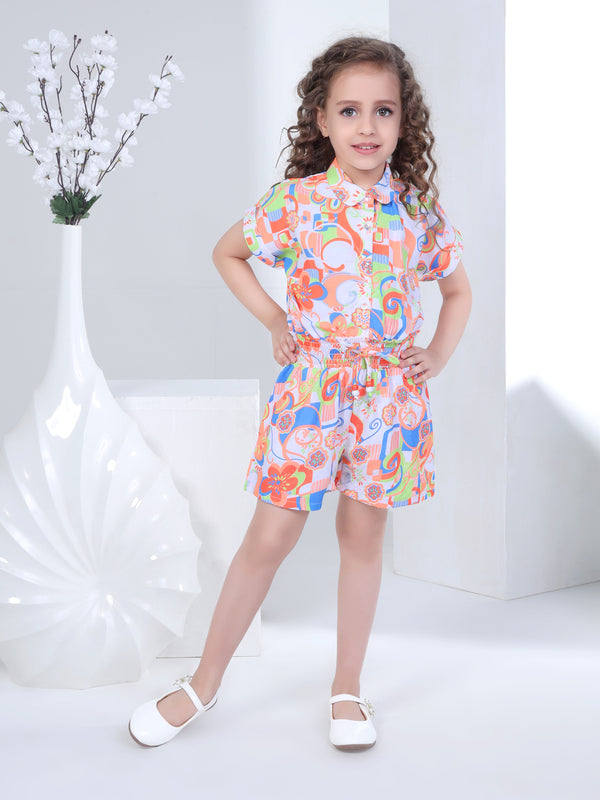 Girls Abstract Print Jumpsuit 16935