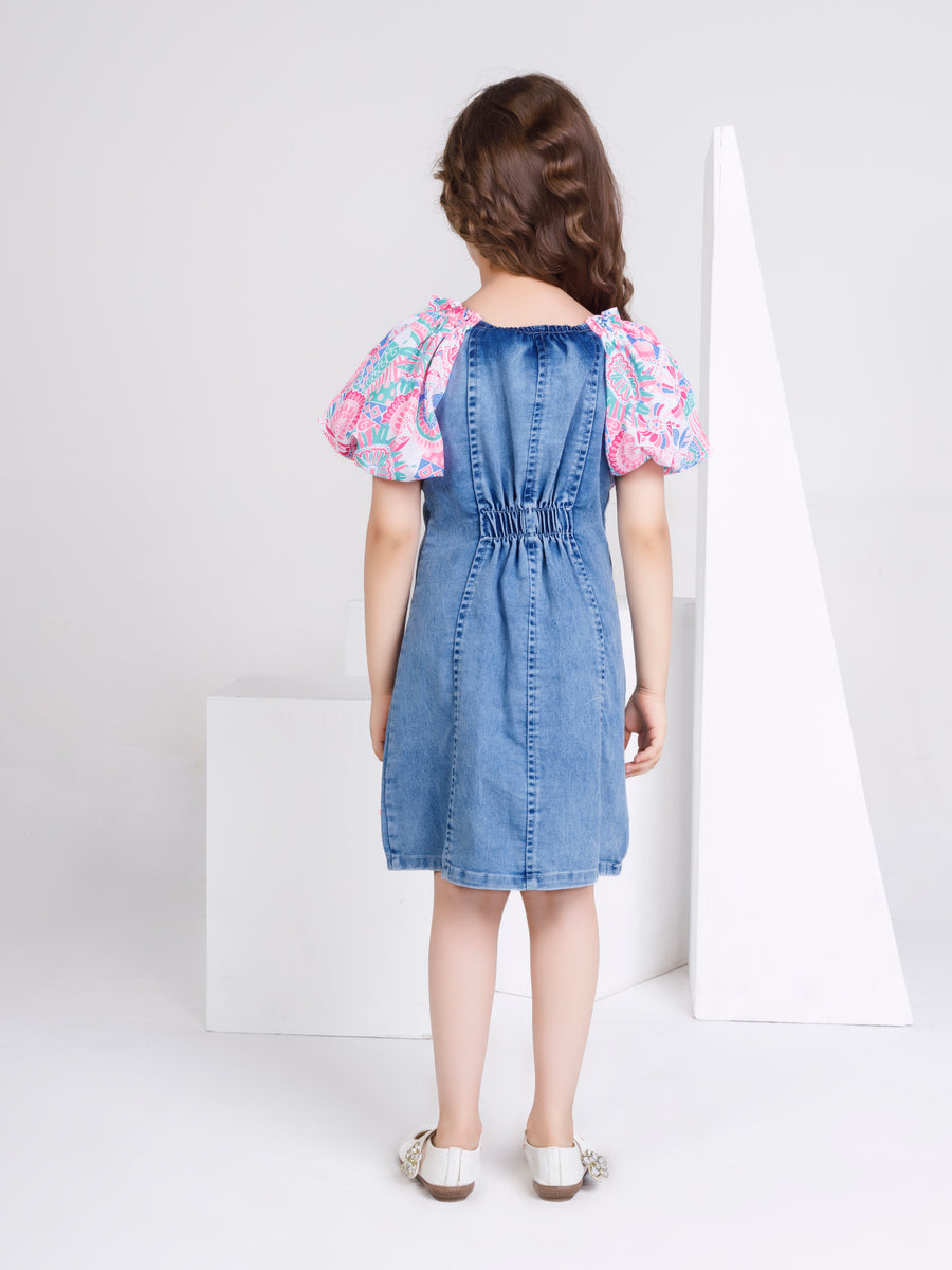 Girls Denim Dress 17007