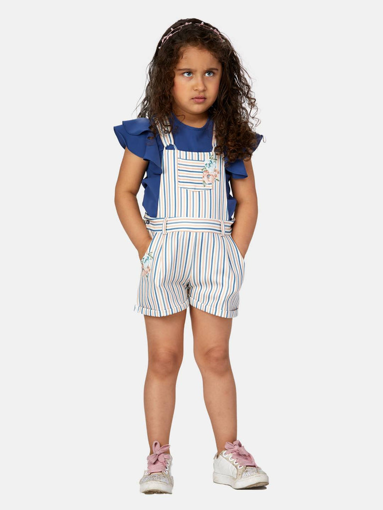 Peppermint Girls Blue Bio Finish Dungaree With Top 13320 1