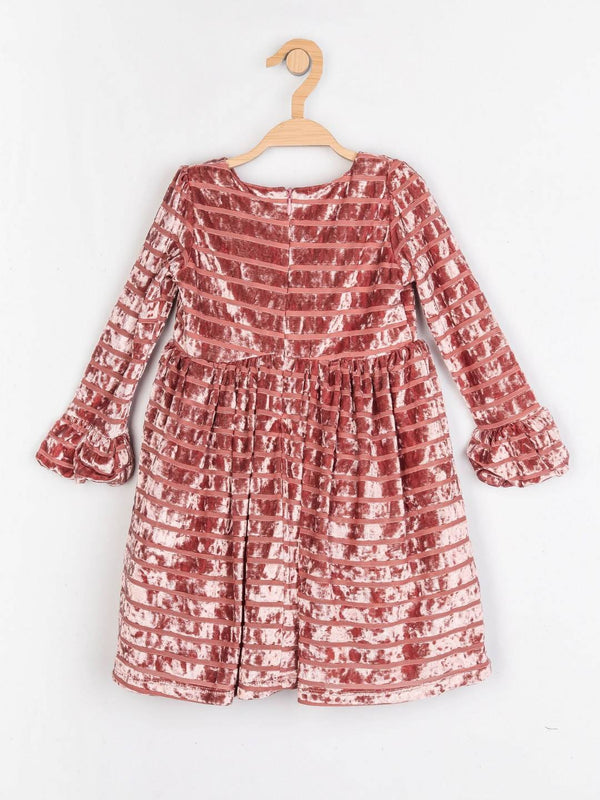 Peppermint Girls Blush Textured Dress 12601 2