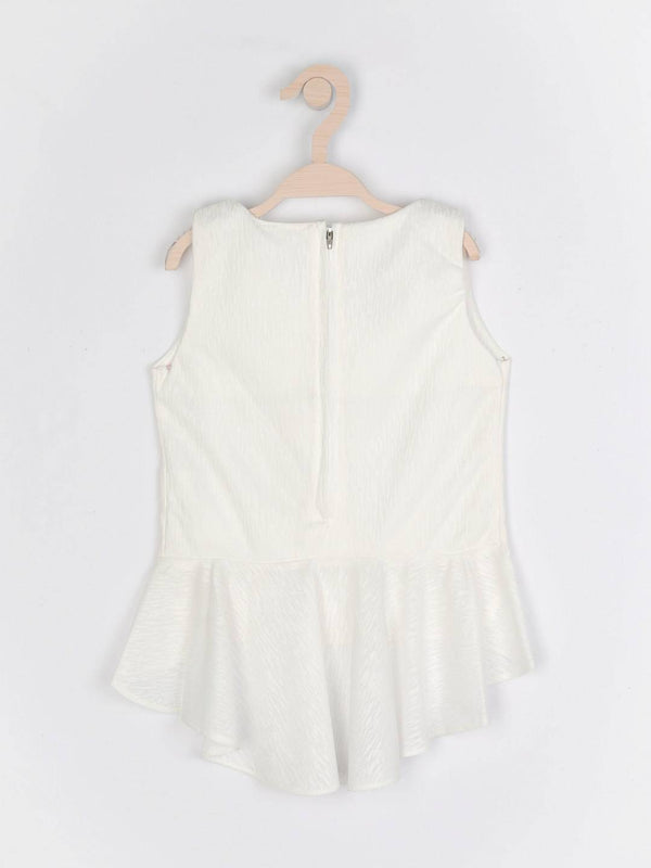 Peppermint Girls Off White Textured Top 12522 2