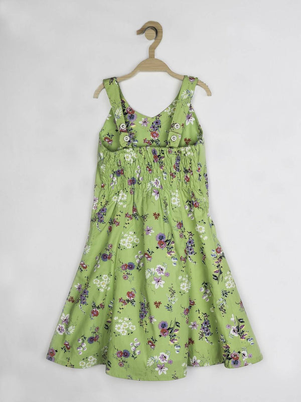 Peppermint Girls Green Printed Dress 12646 2