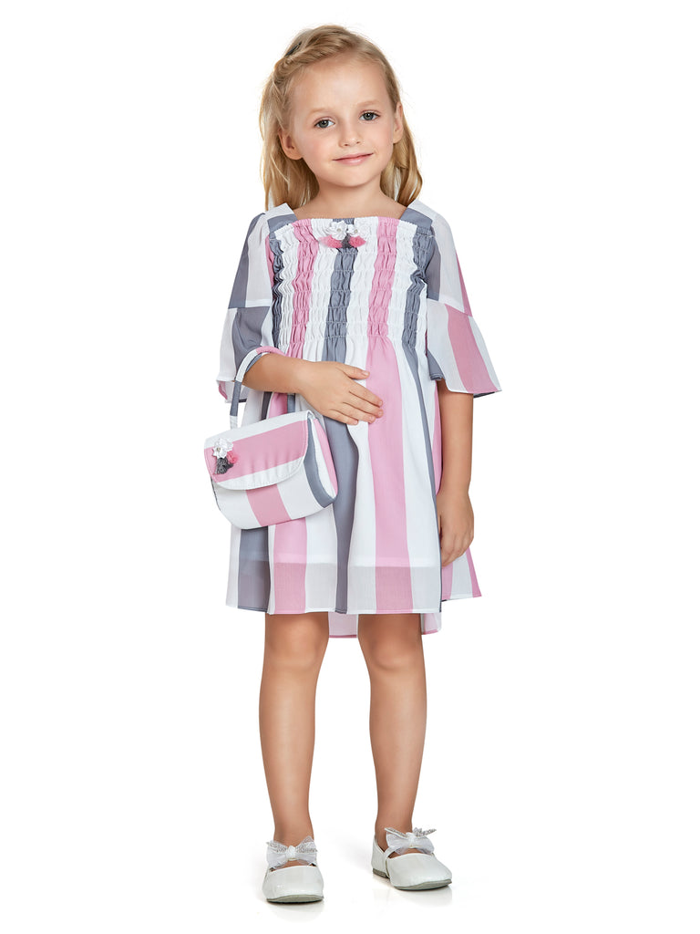 Peppermint Girls Striped Dress with Purse 14689 1