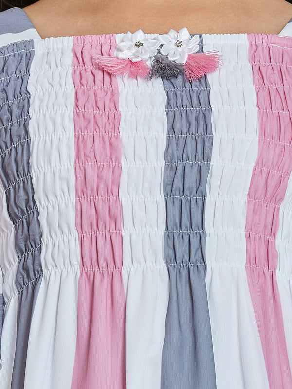 Girls Striped Dress with Purse 14706