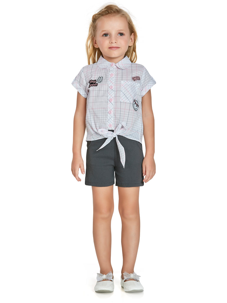 Girls Checkered Shorts with Top 14744