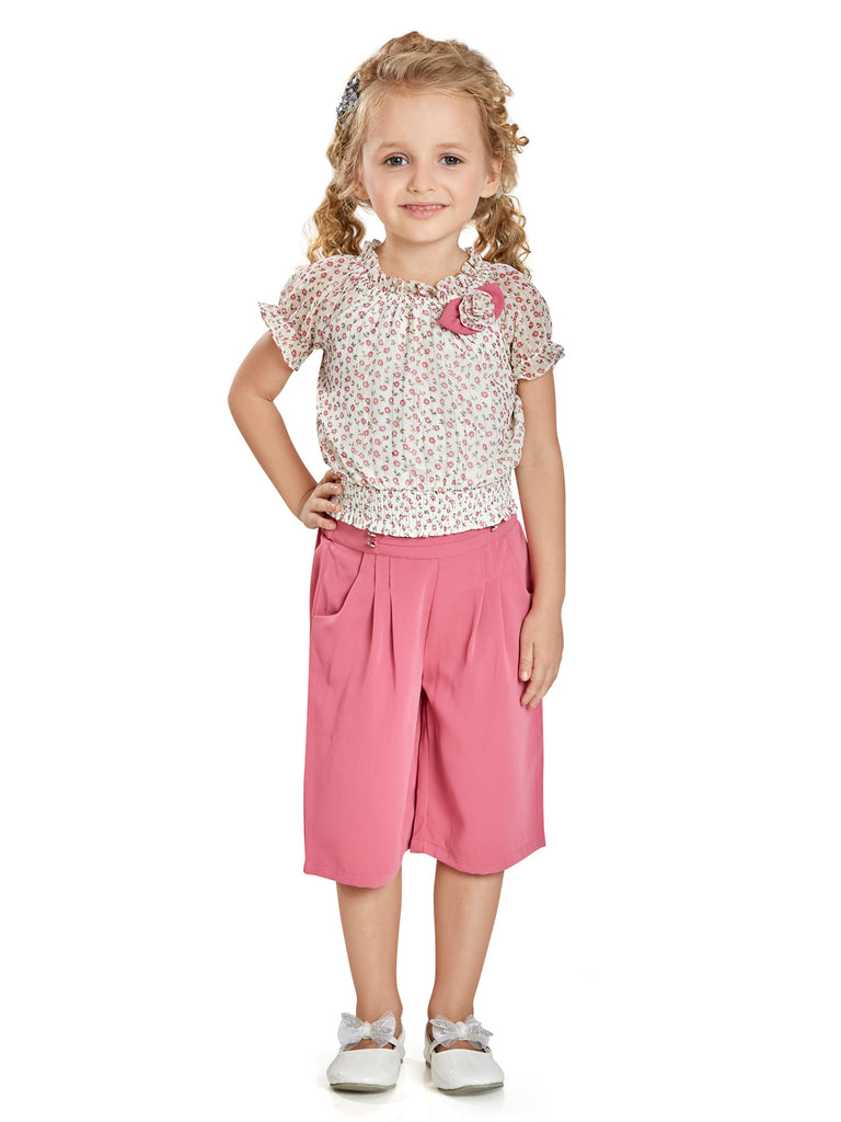 Peppermint Girls Floral Print Top with Culotte 14824 1