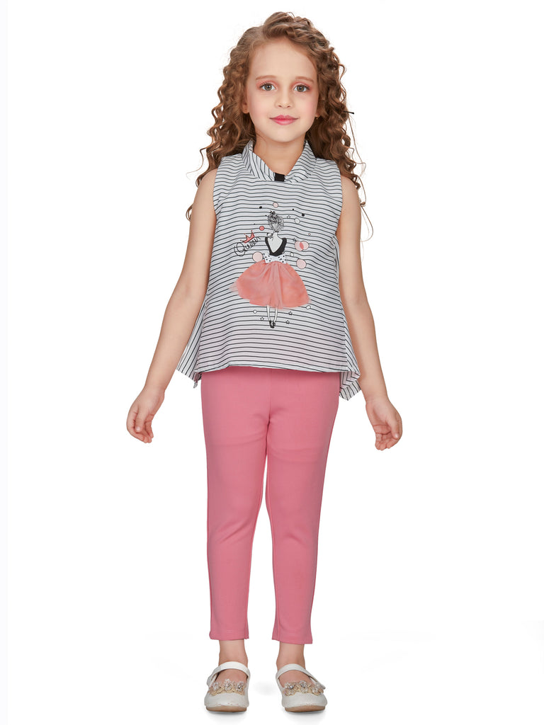 Peppermint Girls Striped Top with Jegging 15005 1
