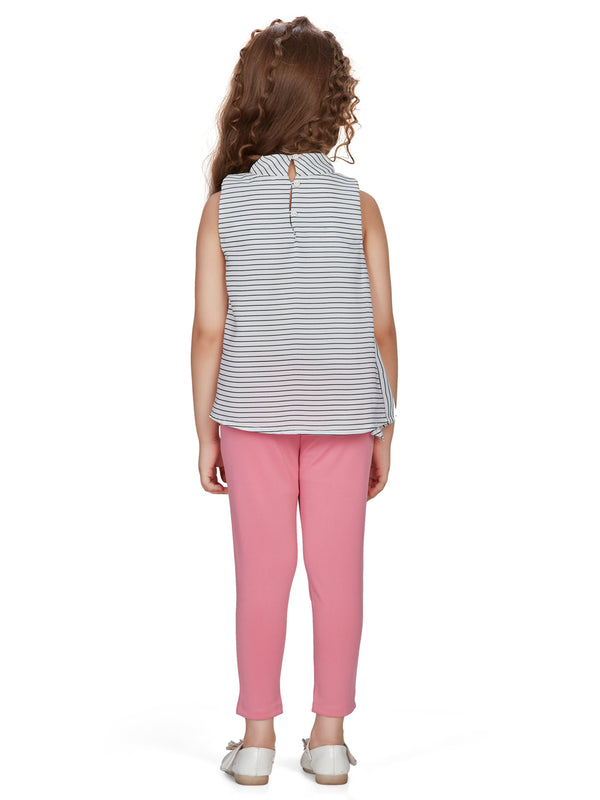 Peppermint Girls Striped Top with Jegging 15005 2