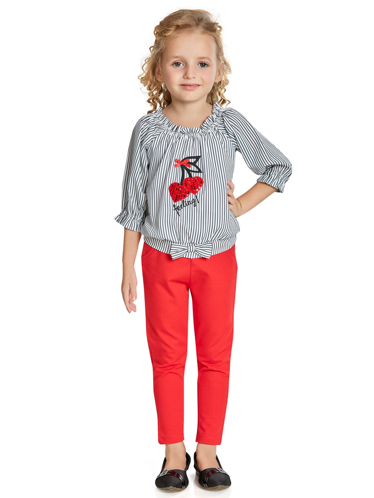 Peppermint Girls Striped Top with Jegging 15060 1