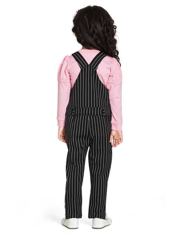 Girls Yarn Dyed Dungaree with Top 15250