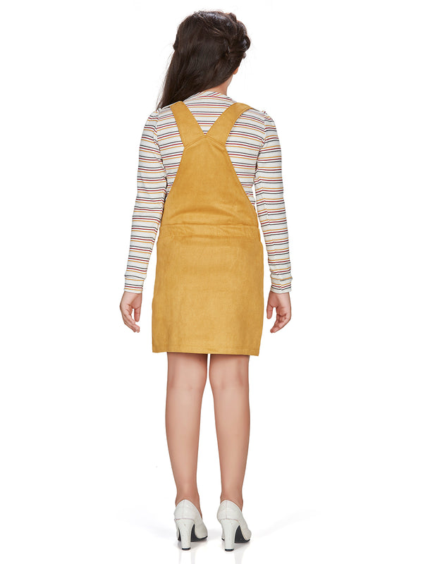 Peppermint Girls Striped Dungaree with Top 15267 2