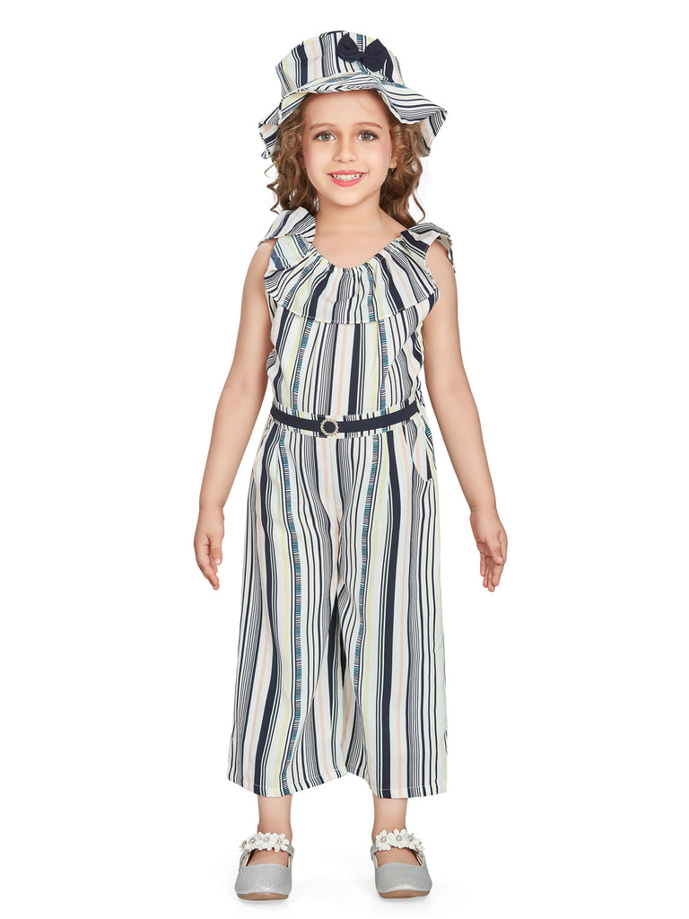 Girls Striped Jumpsuit 15479