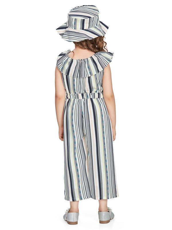 Girls Striped Jumpsuit 15479