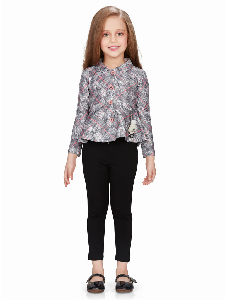 Girls Checkered Top with Jegging 15636