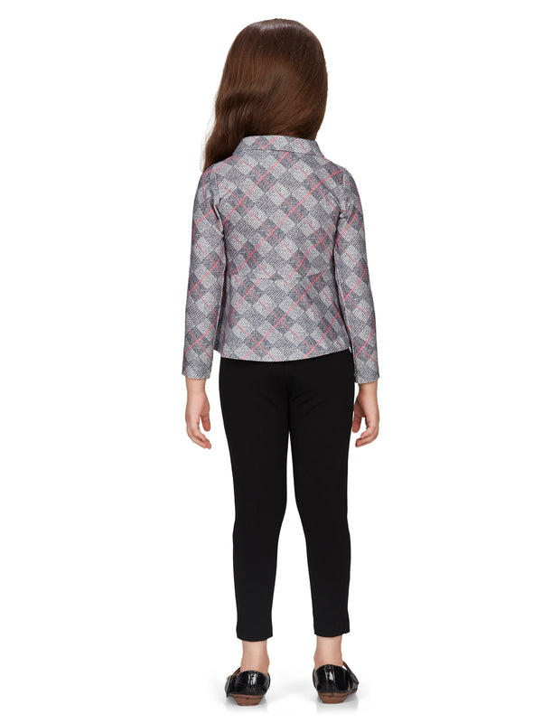 Girls Checkered Top with Jegging 15636