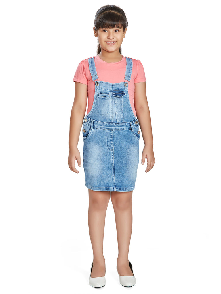 Girls Stripes Dungaree with Top 18011