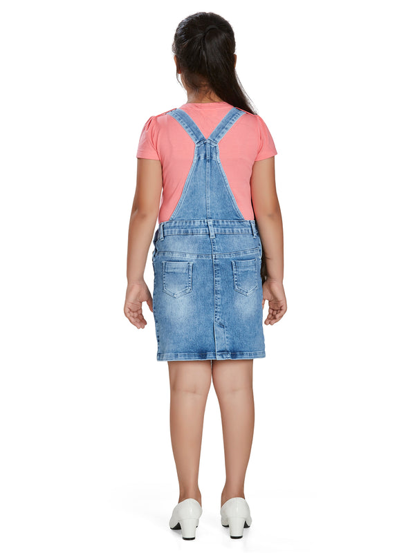 Girls Stripes Dungaree with Top 18011