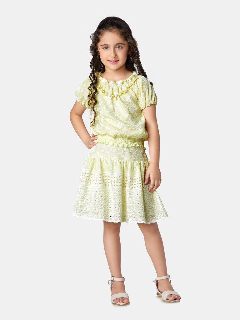 Girls Embroidered Skirt with Top 15976