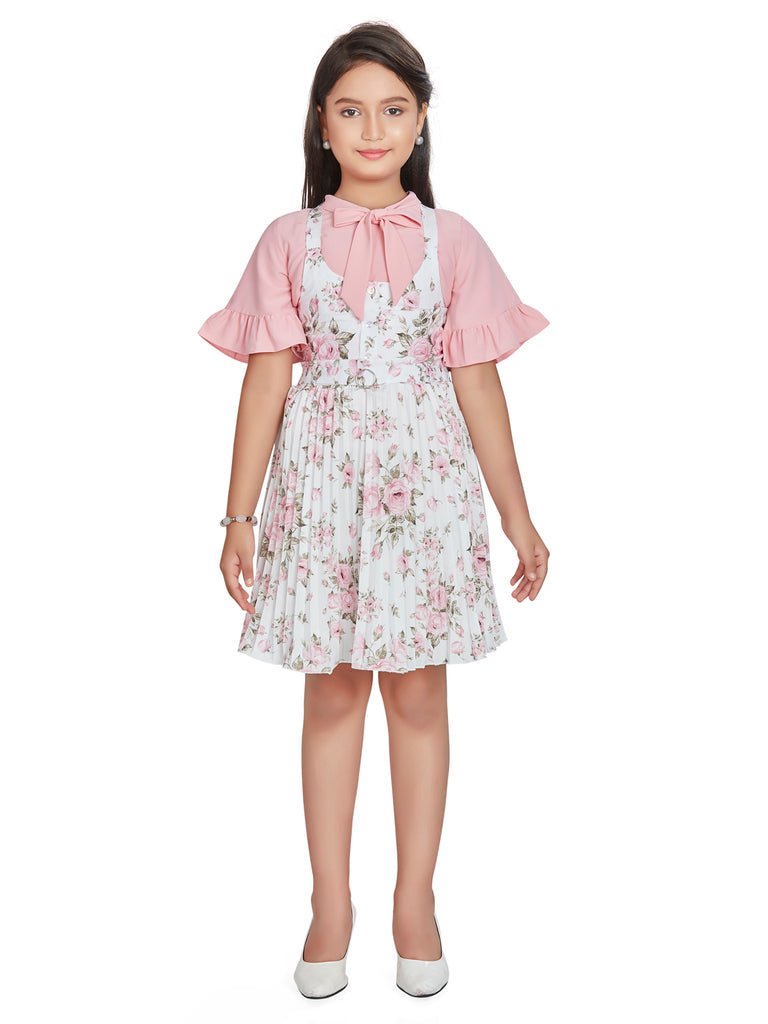 Girls Floral Print Top with Dungaree 18520