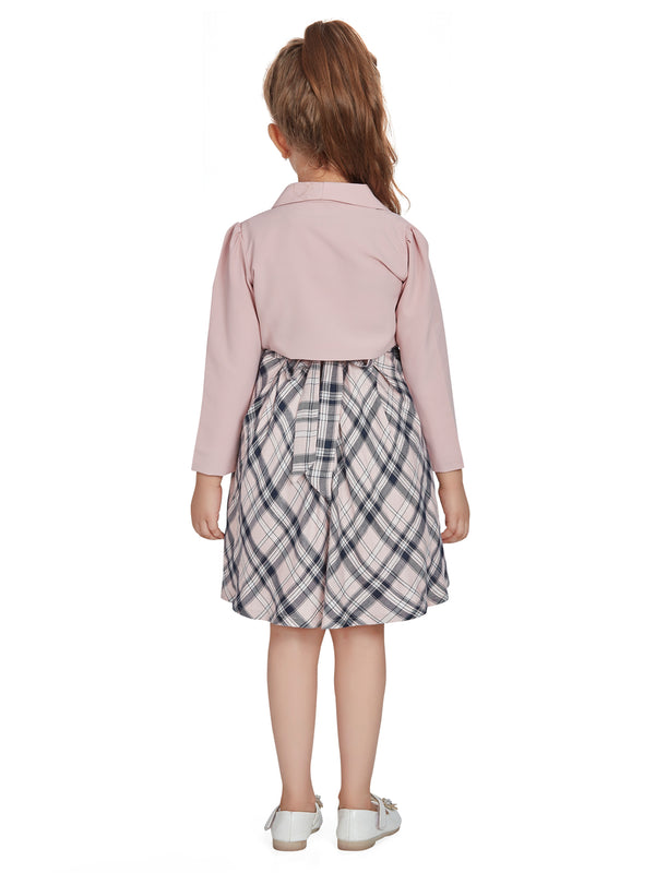 Girls Checkered Dress with Jacket 16110