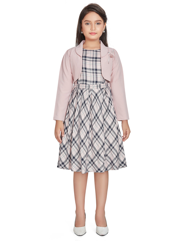 Girls Checkered Dress with Jacket 16111