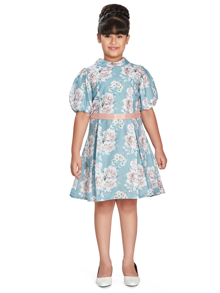 Peppermint Girls Floral Print Dress Belt with Hairclip 16115 1