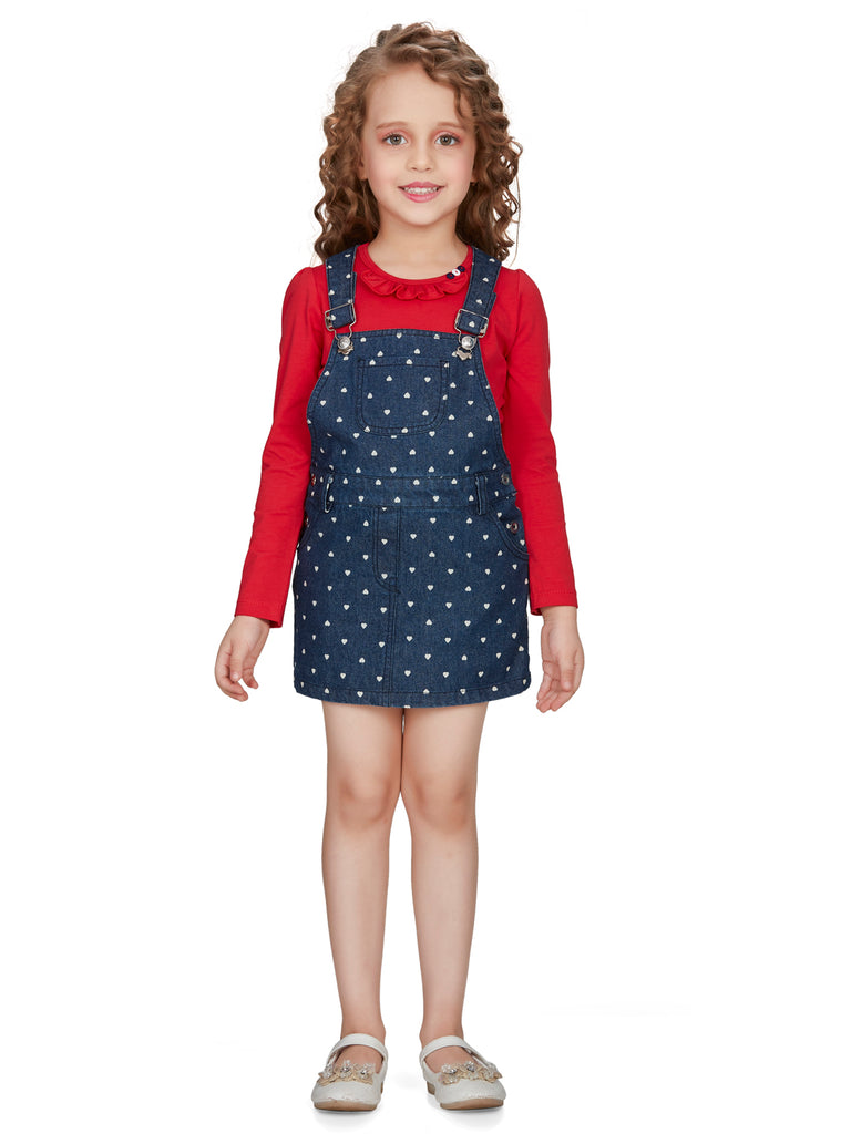 Peppermint Girls Denim Dungaree with Top 16218 1