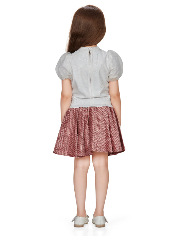 Girls Foiled Top with Skirt 16241