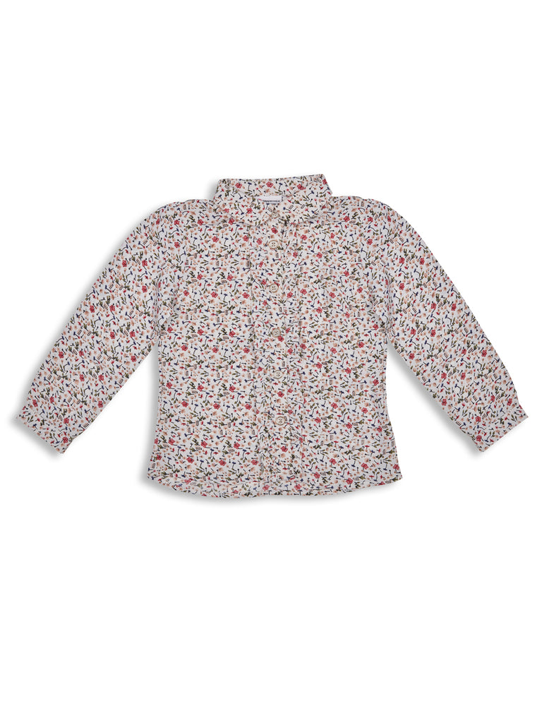 Girls Floral Print Top with Dungaree 16258