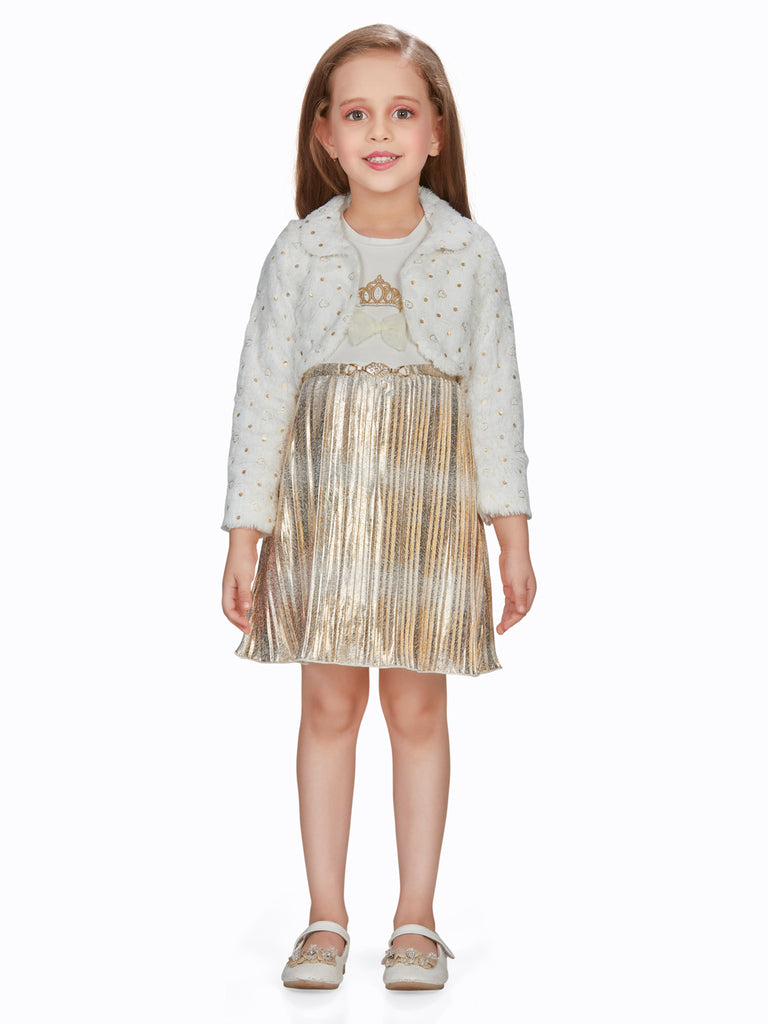 Peppermint Girls Foiled Dress with Jacket 16275 1