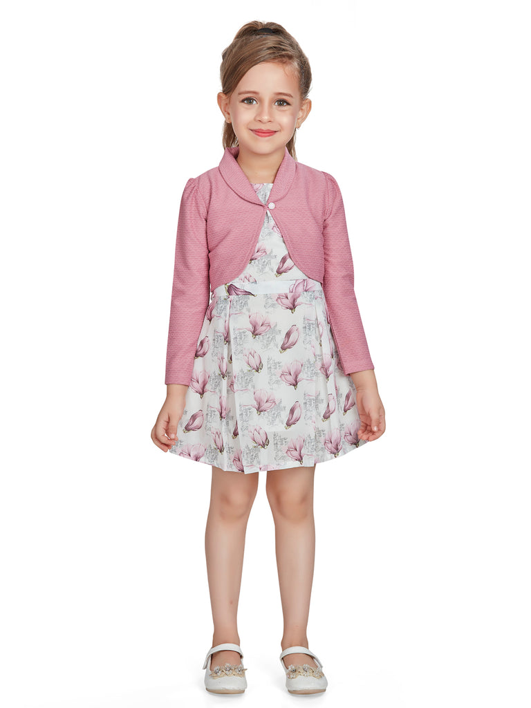 Girls Floral Print Dress with Jacket 16295
