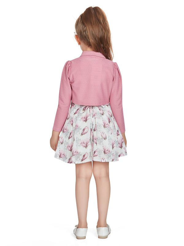 Girls Floral Print Dress with Jacket 16295