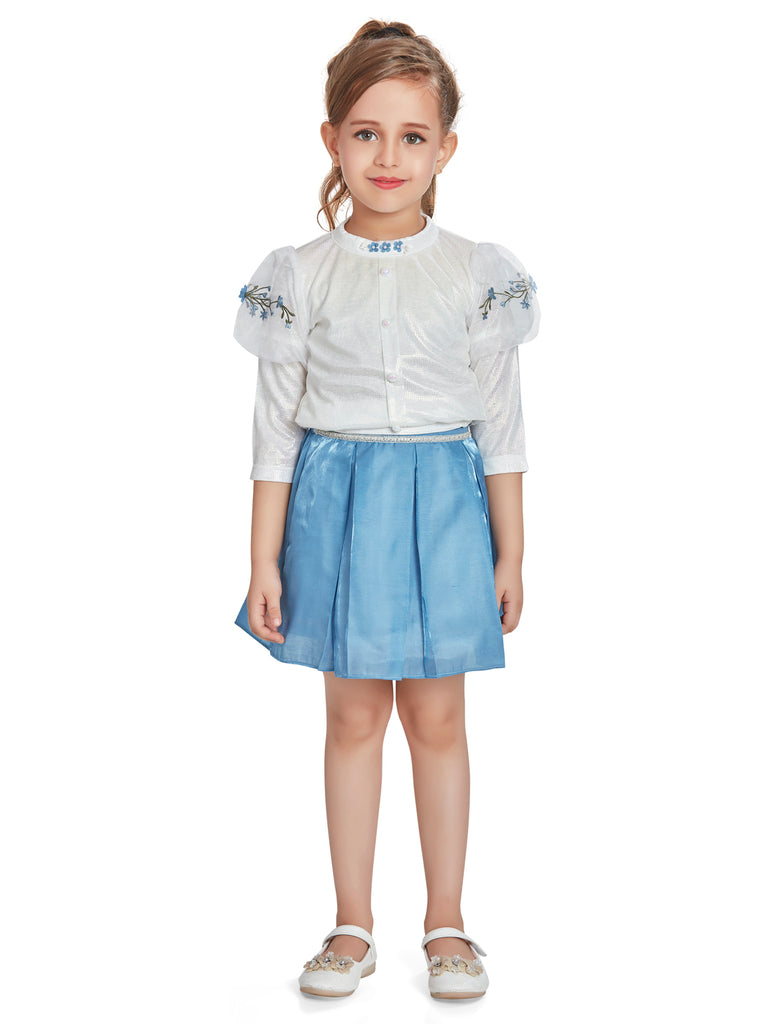 Girls Embroidered Skirt with Top 16317