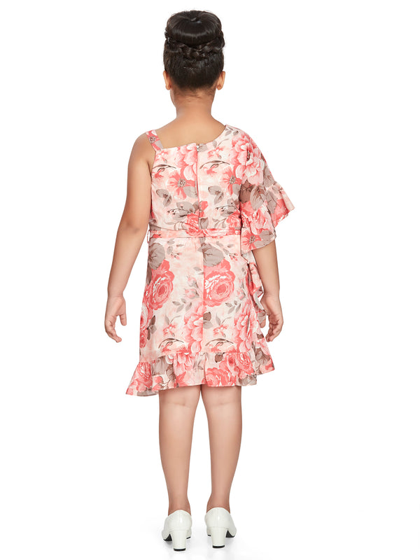 Peppermint Girls Floral Print Dress with Belt 16346 2