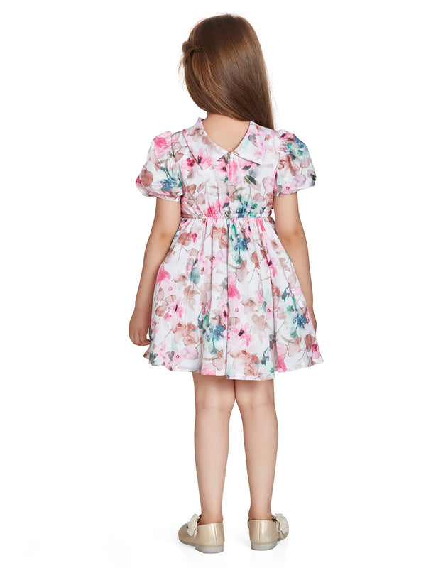 Girls Floral Print Dress 18051