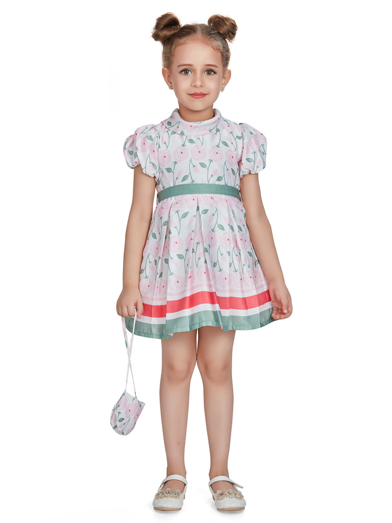 Peppermint Girls Floral Print Dress with Purse 16386 1