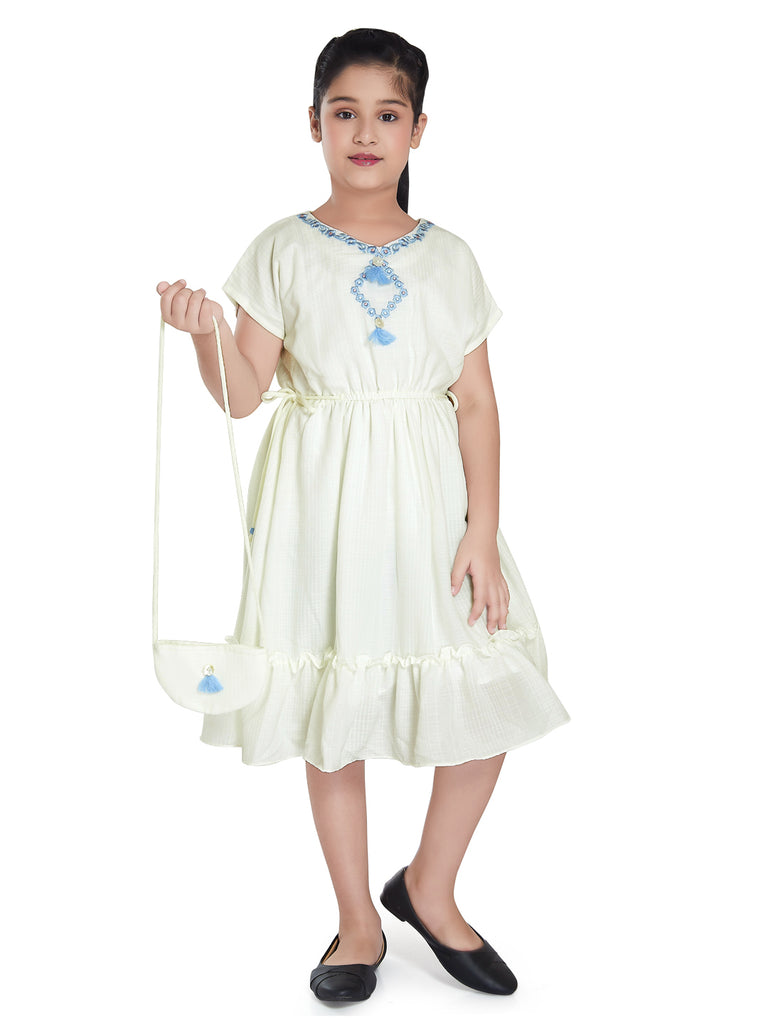 Girls Embroidered Dress with Purse 18505