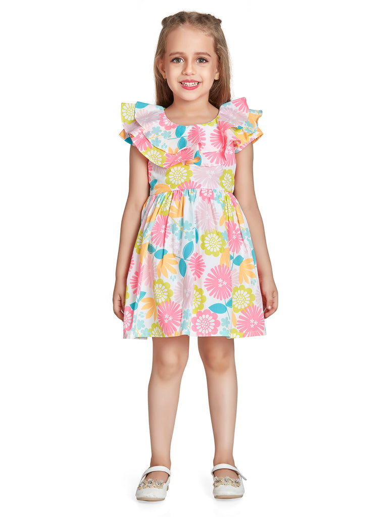 Girls Floral Print Dress 18616