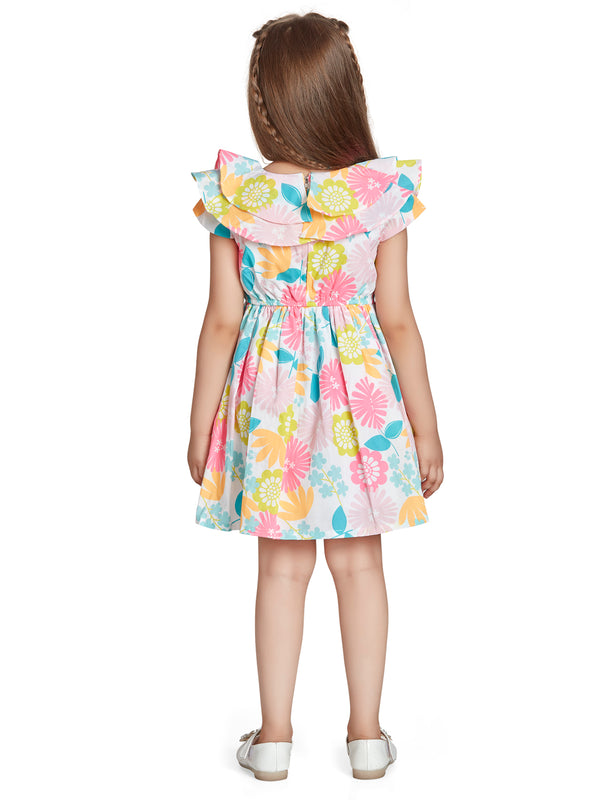 Girls Floral Print Dress 18616