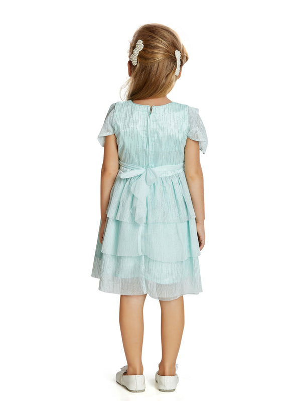 Girls Design Net Dress 15036