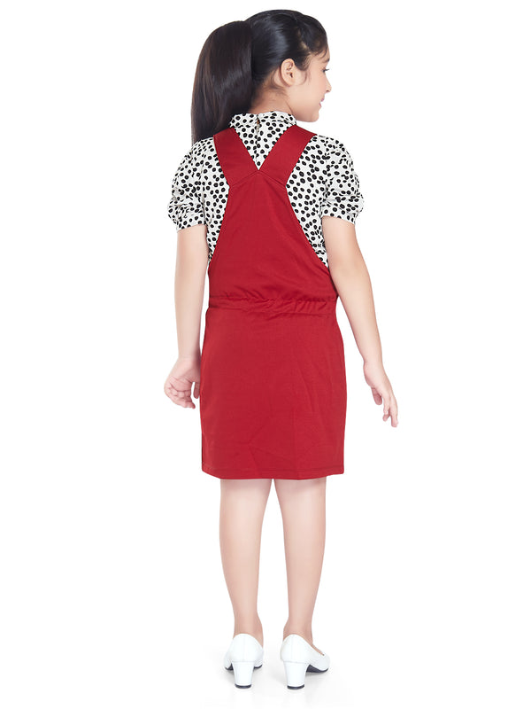 Peppermint Girls Polka Dots Print Dungaree with Top 15902 2