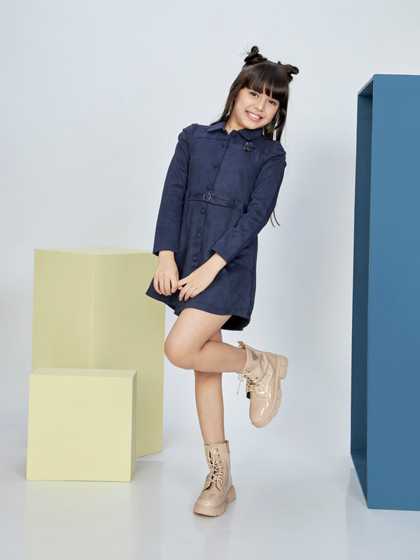 Girls Trendy Dress with Belt 16165