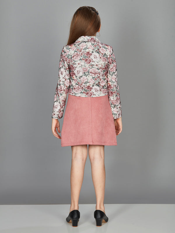 Girls Floral Print Dress with Jacket 16181