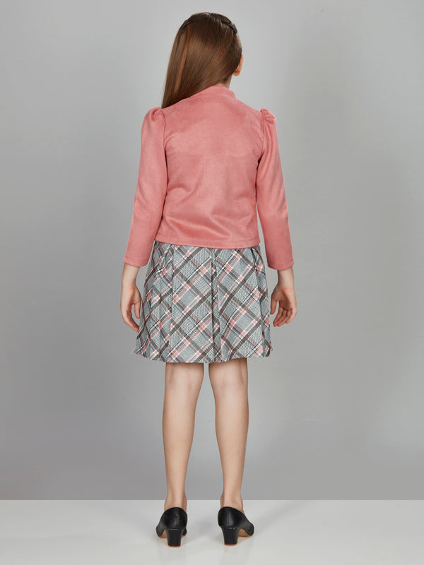 Girls Checkered Top with Skirt 16188