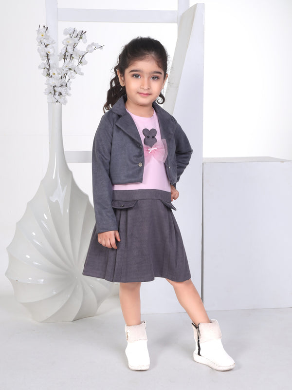 Girls Trendy Dress with Jacket 16252