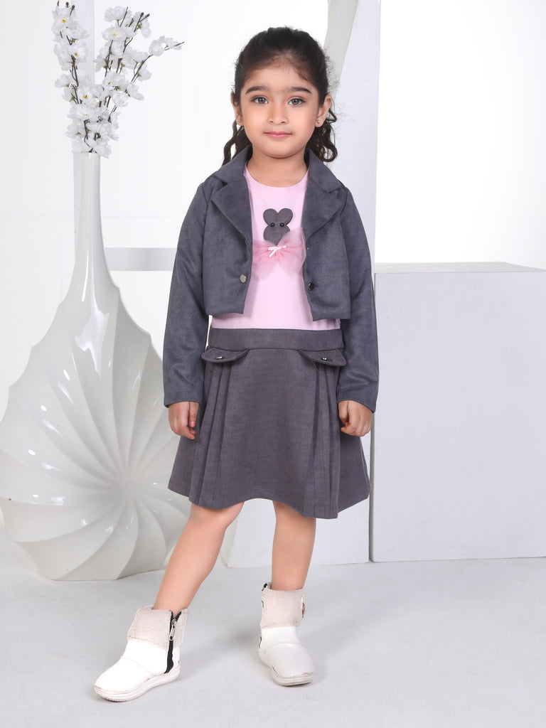 Girls Trendy Dress with Jacket 16252